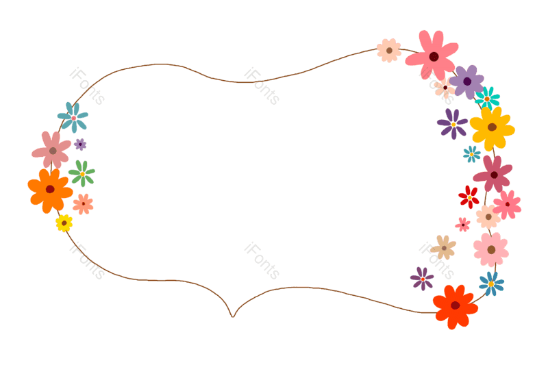边框图片,小花朵元素,装饰元素PNG,彩色免抠素材